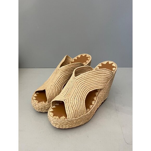 Carrie Forbes $398 Lina Cutout Slide Wedge Sandals Size 40 - Picture 5 of 10
